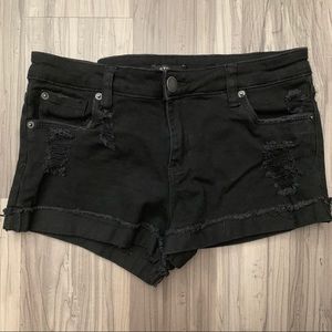 STS Blue- Black Denim Shorts